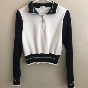 GARAGE Collared Crop Top Long Sleeve